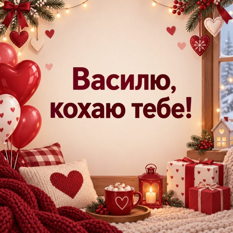 Василю, кохаю тебе! - листівка з привітанням з Днем ангела Василя