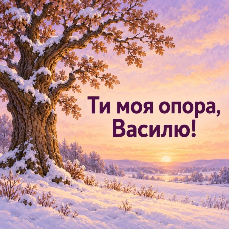 Ти моя опора, Василю! - листівка з привітанням з Днем ангела Василя