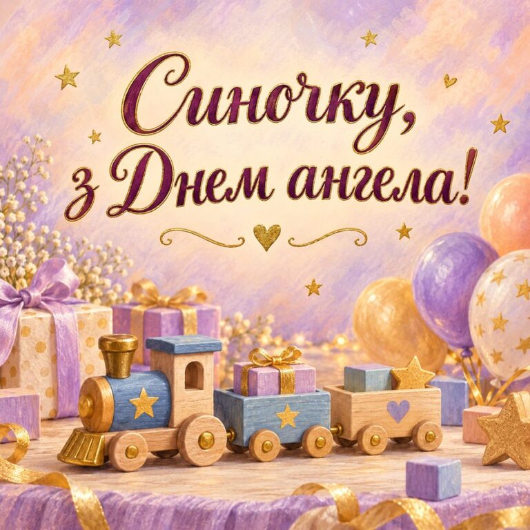 Синочку, з Днем ангела! - листівка з привітанням з Днем ангела Василя