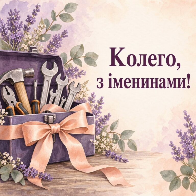 Колего, з іменинами! - листівка з привітанням з Днем ангела Василя
