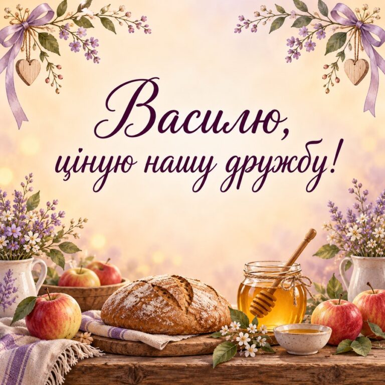 Василю, ціную нашу дружбу! - листівка з привітанням з Днем ангела Василя