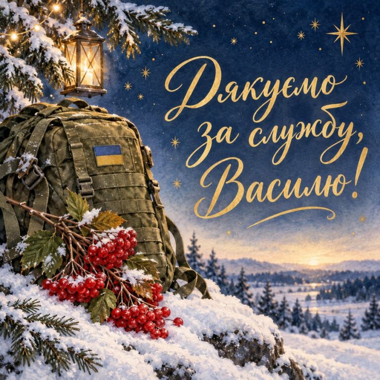Дякуємо за службу, Василю! - листівка з привітанням з Днем ангела Василя