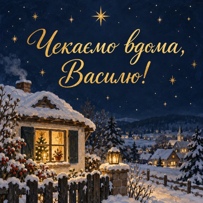 Чекаємо вдома, Василю! - листівка з привітанням з Днем ангела Василя
