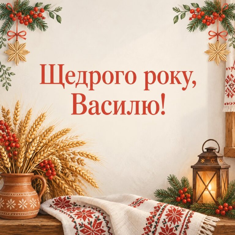Щедрого року, Василю! - листівка з привітанням з Днем ангела Василя