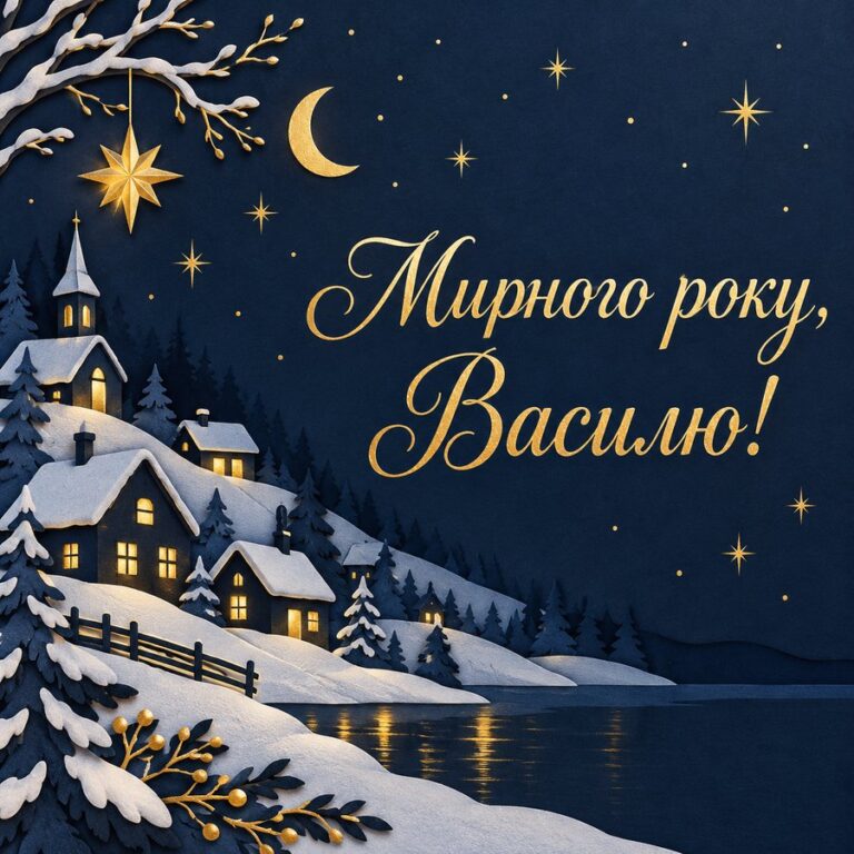 Мирного року, Василю! - листівка з привітанням з Днем ангела Василя