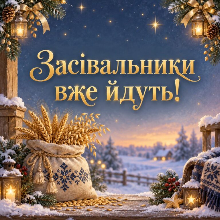 Засівальники вже йдуть! - листівка з привітанням з Днем ангела Василя