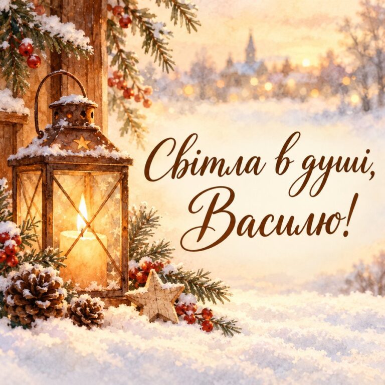 Світла в душі, Василю! - листівка з привітанням з Днем ангела Василя