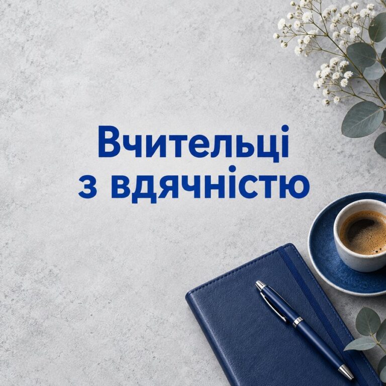 Вчительці з вдячністю - листівка з привітанням з Днем народження вчительці
