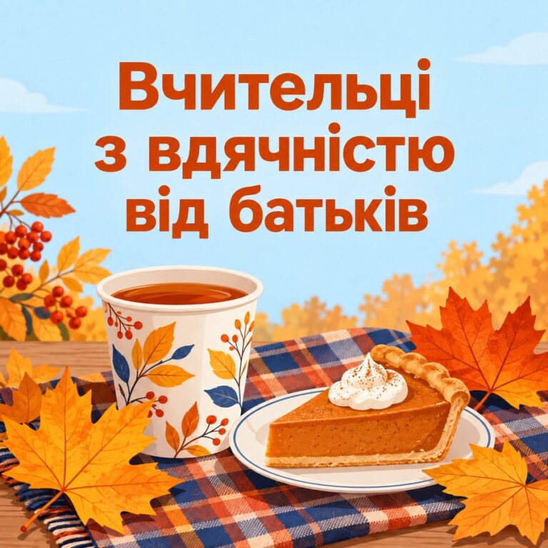 Вчительці з вдячністю від батьків - листівка з привітанням з Днем народження вчительці