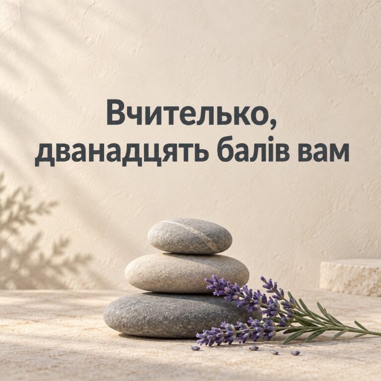 Вчителько, дванадцять балів вам - листівка з привітанням з Днем народження вчительці