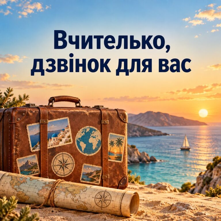 Вчителько, дзвінок для вас - листівка з привітанням з Днем народження вчительці