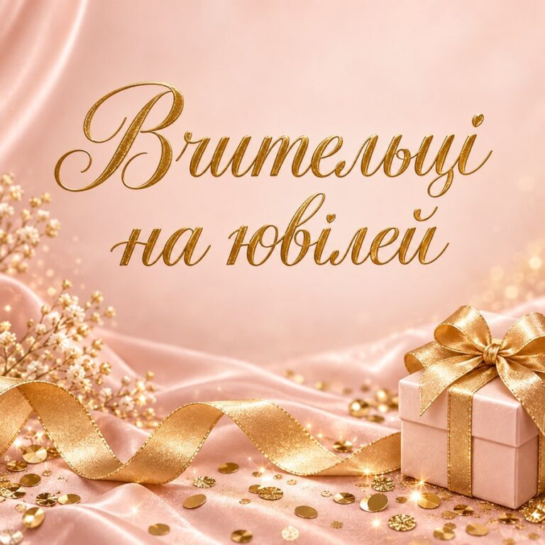 Вчительці на ювілей - листівка з привітанням з Днем народження вчительці