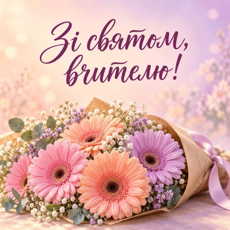 Зі святом, вчителю! - листівка з привітанням з Днем вчителя