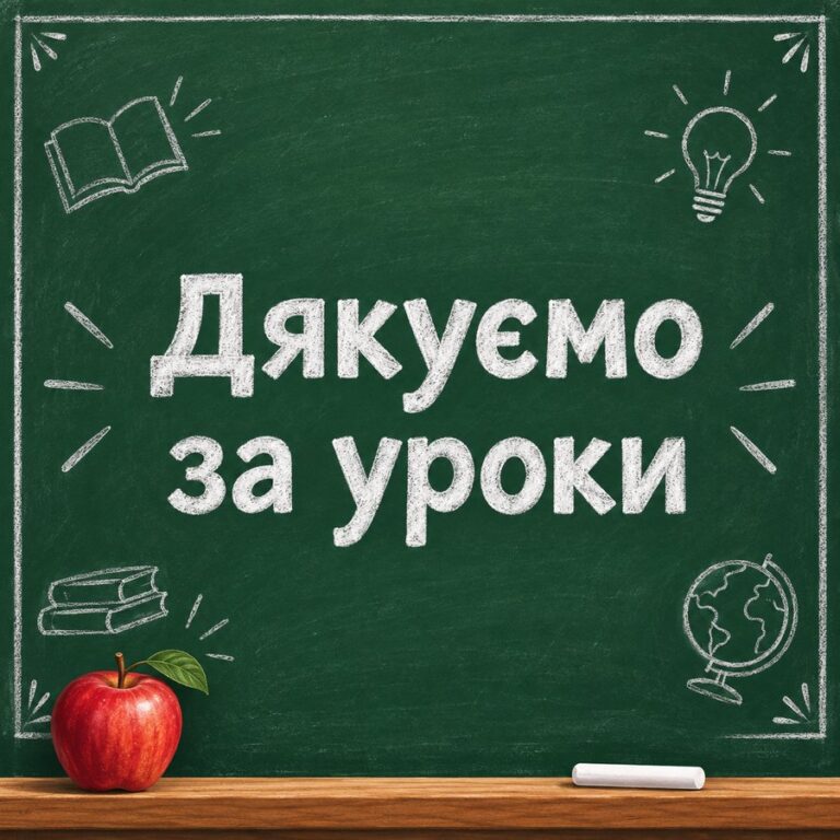 Дякуємо за уроки - листівка з привітанням з Днем вчителя