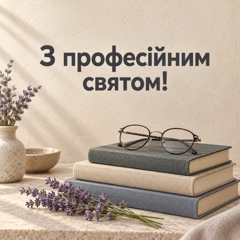 З професійним святом! - листівка з привітанням з Днем вчителя