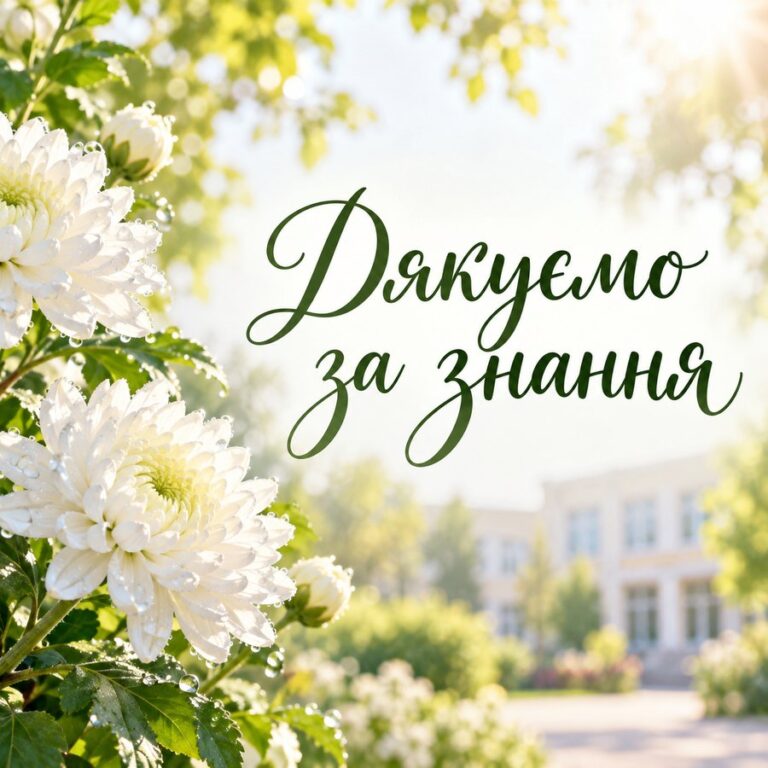 Дякуємо за знання - листівка з привітанням з Днем вчителя
