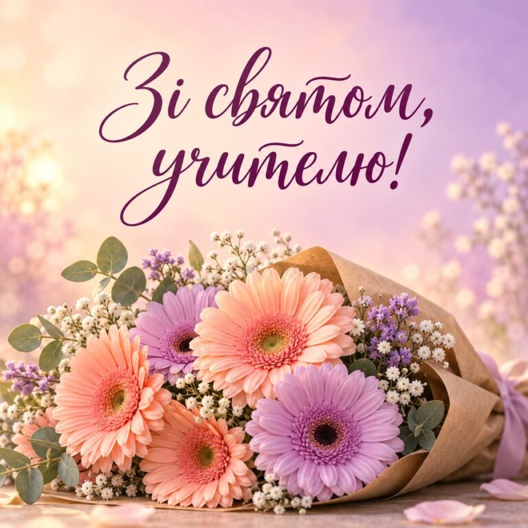 Зі святом, учителю! - листівка з привітанням з Днем вчителя