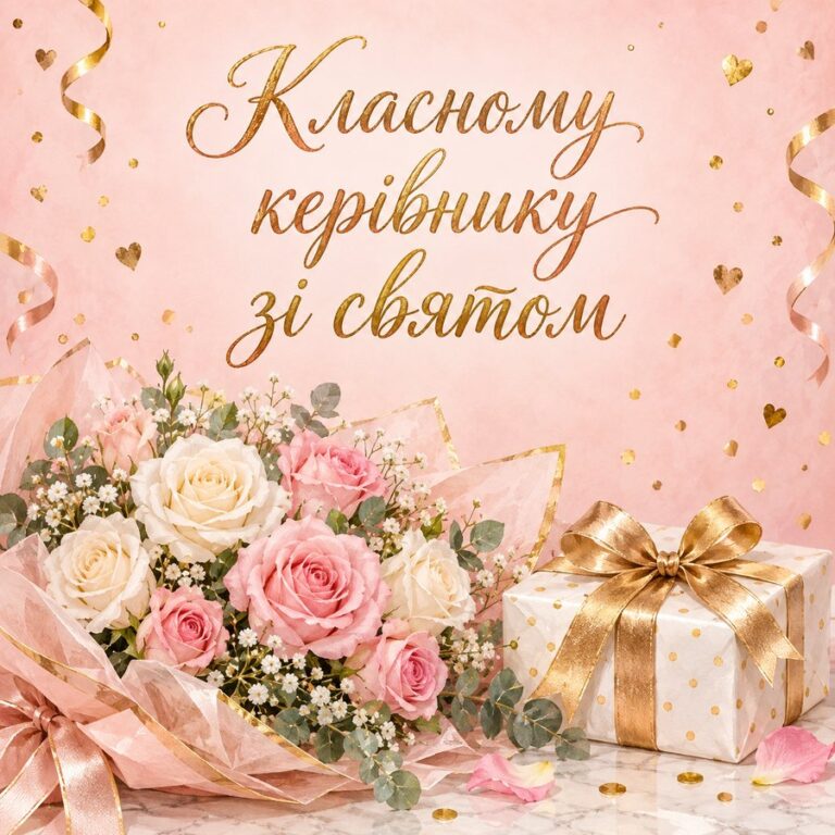 Класному керівнику зі святом - листівка з привітанням з Днем вчителя