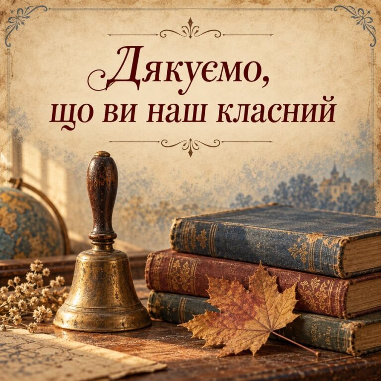 Дякуємо, що ви наш класний - листівка з привітанням з Днем вчителя