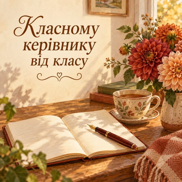 Класному керівнику від класу - листівка з привітанням з Днем вчителя