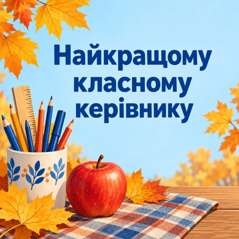 Найкращому класному керівнику - листівка з привітанням з Днем вчителя