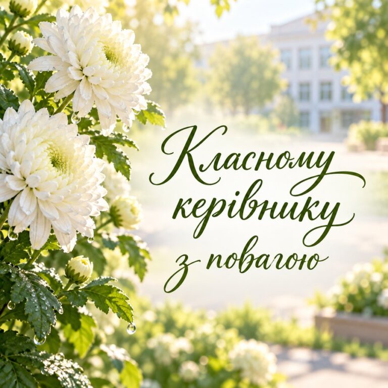 Класному керівнику з повагою - листівка з привітанням з Днем вчителя
