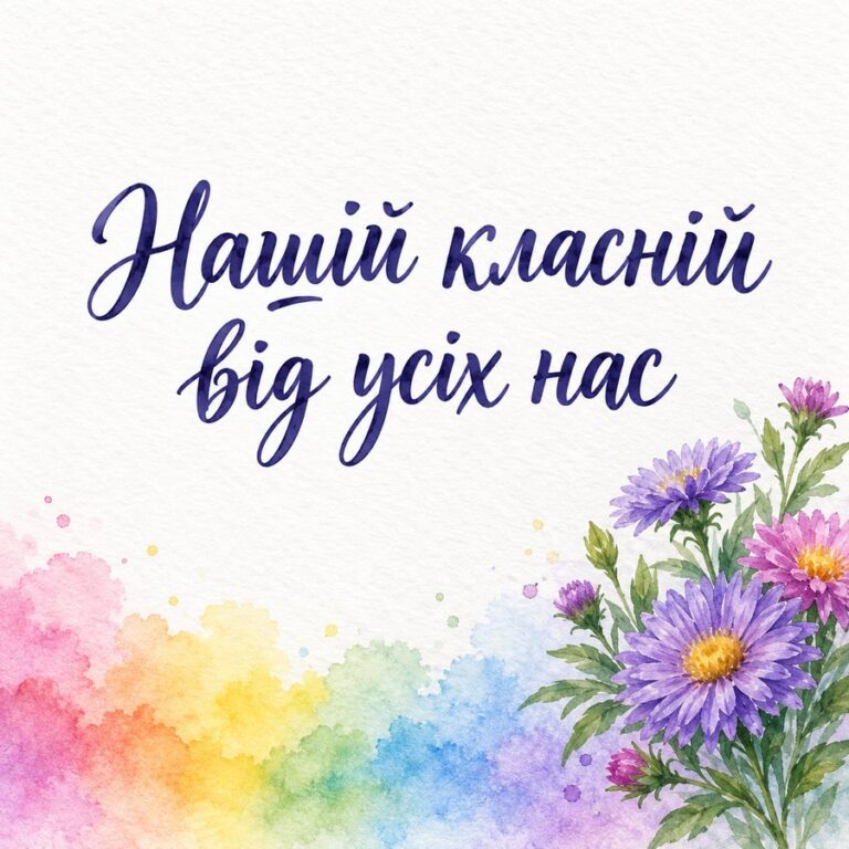 Нашій класній від усіх нас - листівка з привітанням з Днем вчителя