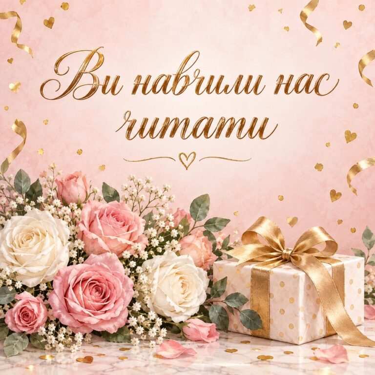 Ви навчили нас читати - листівка з привітанням з Днем вчителя