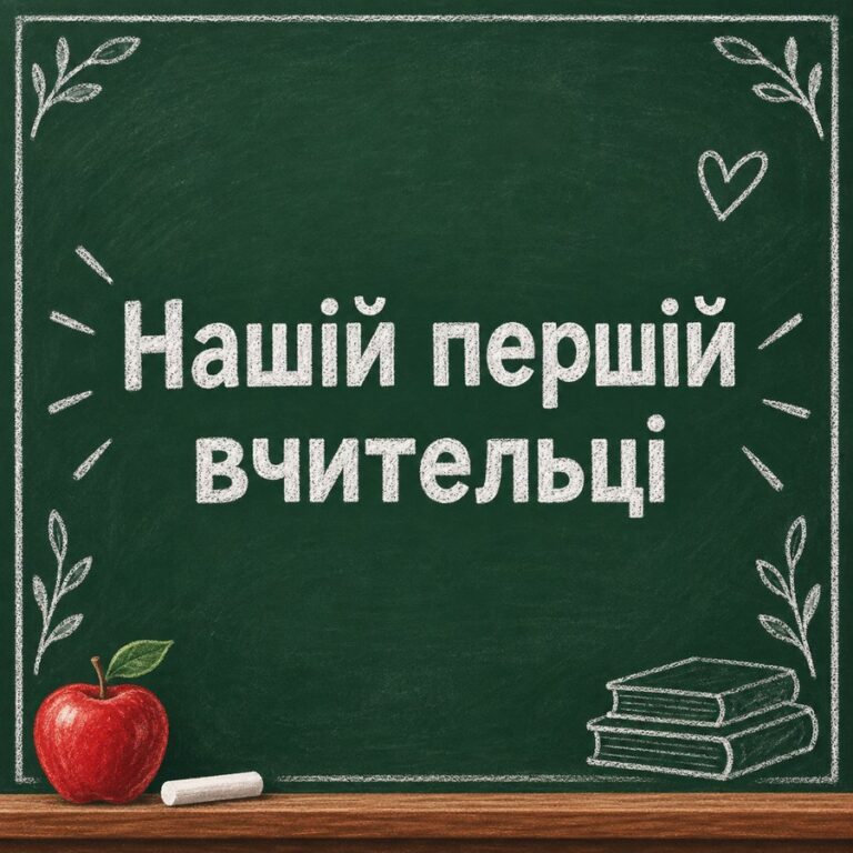 Нашій першій вчительці - листівка з привітанням з Днем вчителя
