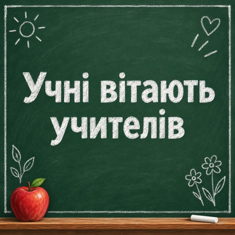 Учні вітають учителів - листівка з привітанням з Днем вчителя