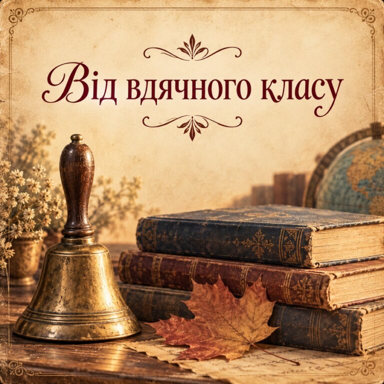 Від вдячного класу - листівка з привітанням з Днем вчителя