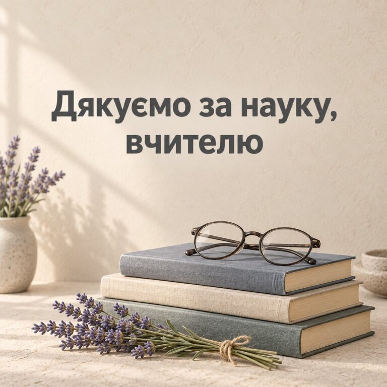 Дякуємо за науку, вчителю - листівка з привітанням з Днем вчителя