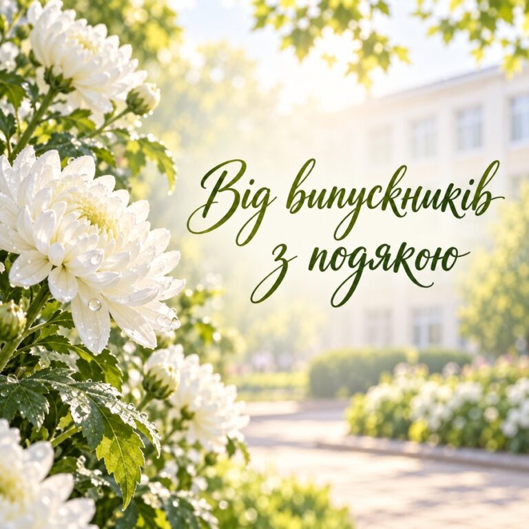 Від випускників з подякою - листівка з привітанням з Днем вчителя