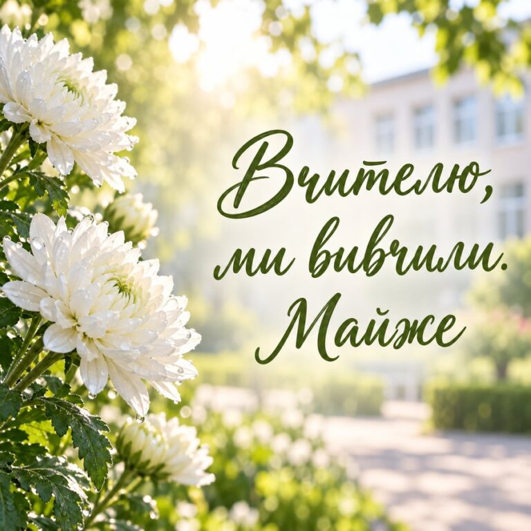 Вчителю, ми вивчили. Майже - листівка з привітанням з Днем вчителя