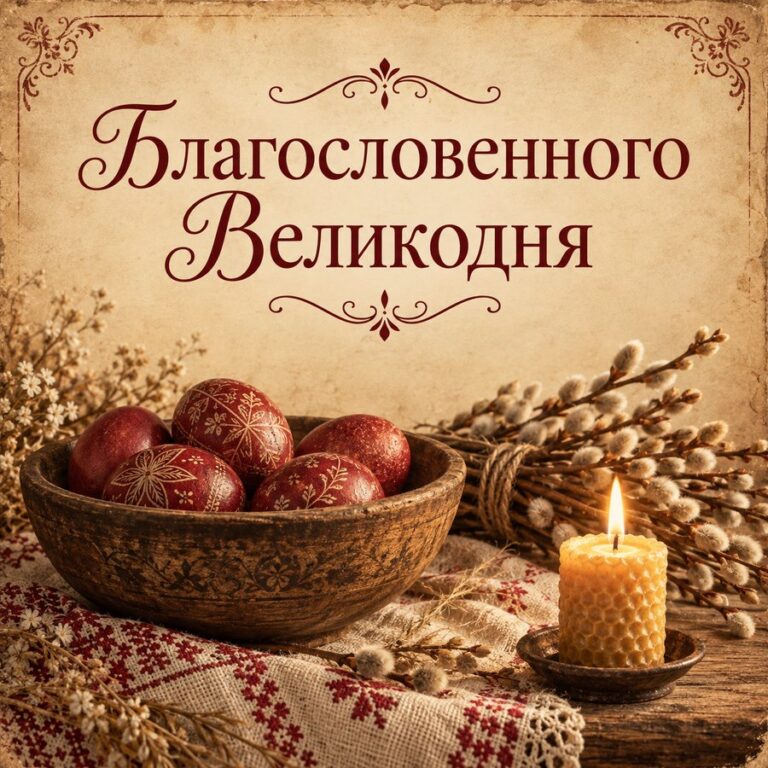 Благословенного Великодня - листівка з привітанням з Великоднем
