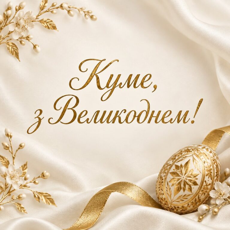 Куме, з Великоднем! - листівка з привітанням з Великоднем