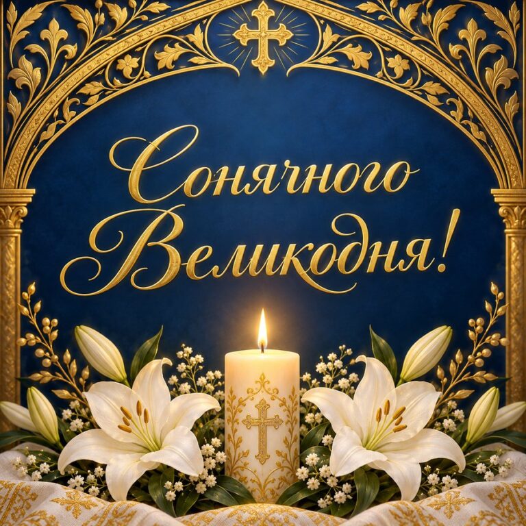 Сонячного Великодня! - листівка з привітанням з Великоднем