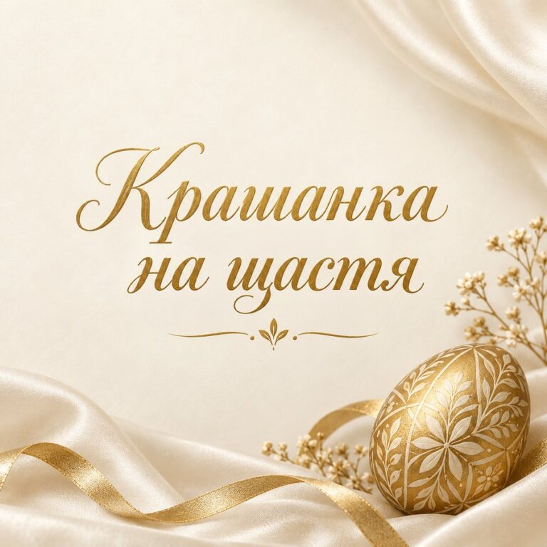 Крашанка на щастя - листівка з привітанням з Великоднем
