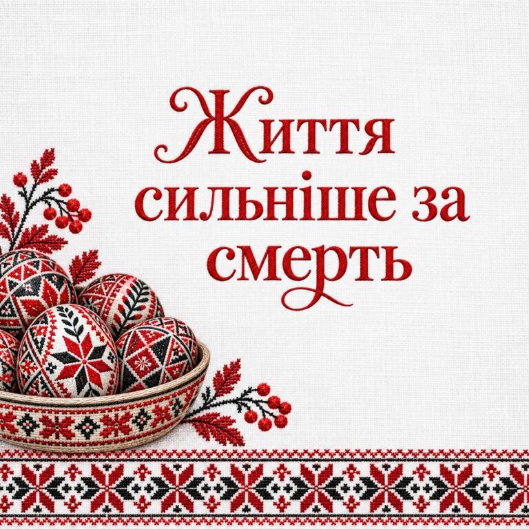 Життя сильніше за смерть - листівка з привітанням з Великоднем