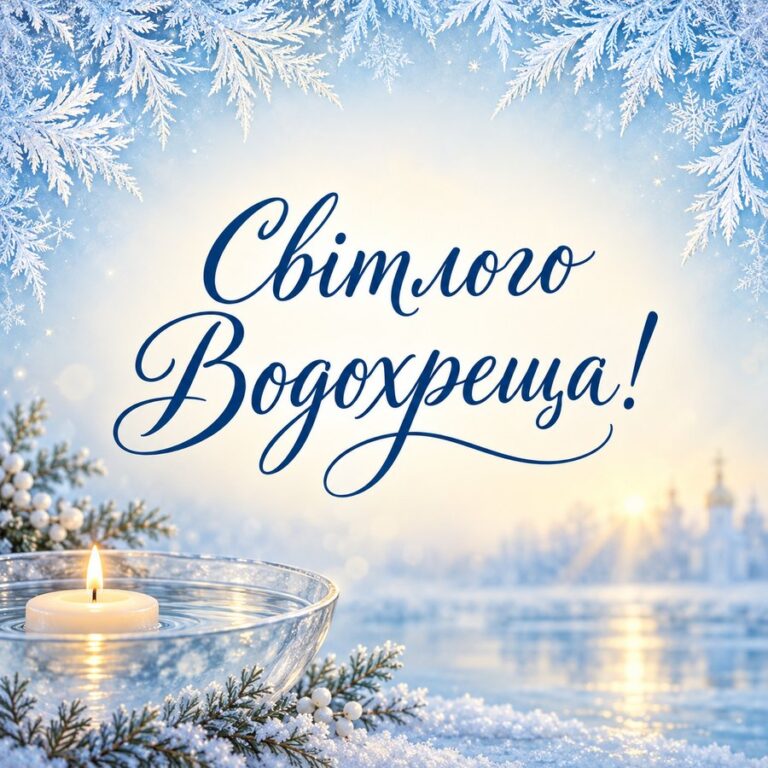 Світлого Водохреща! - листівка з привітанням з Водохрещем