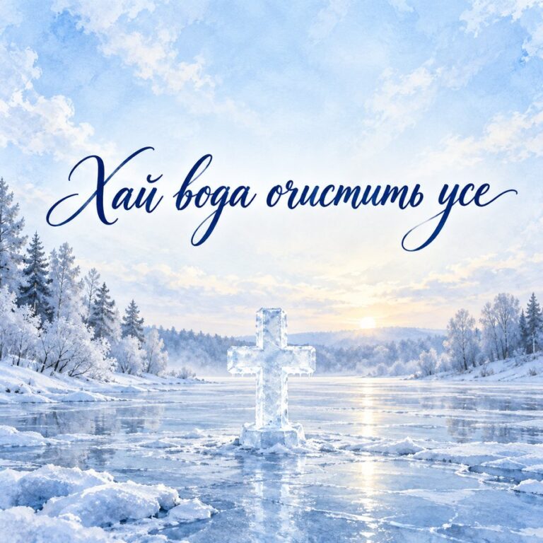 Хай вода очистить усе - листівка з привітанням з Водохрещем