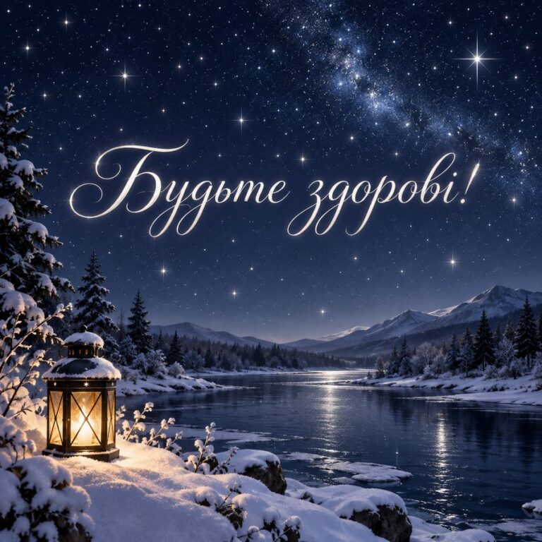 Будьте здорові! - листівка з привітанням з Водохрещем