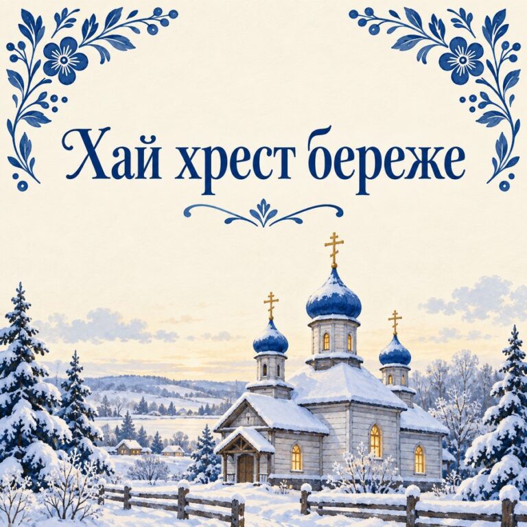 Хай хрест береже - листівка з привітанням з Водохрещем