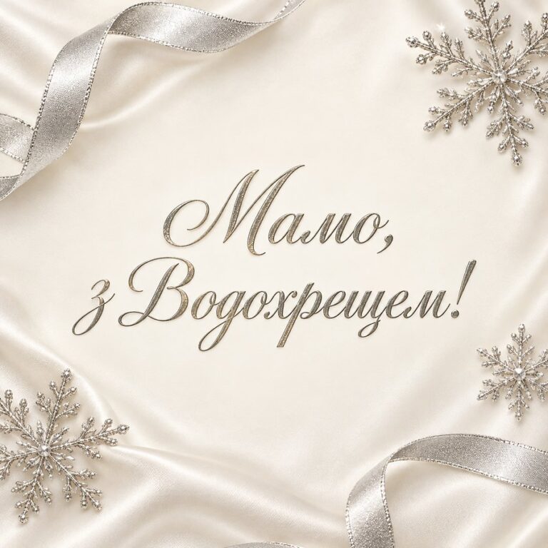 Мамо, з Водохрещем! - листівка з привітанням з Водохрещем