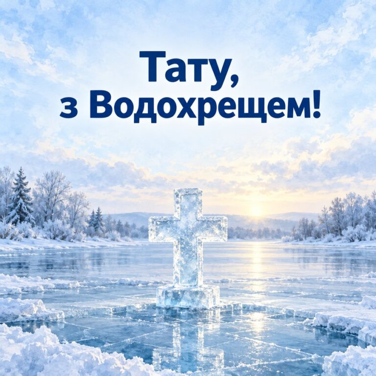 Тату, з Водохрещем! - листівка з привітанням з Водохрещем
