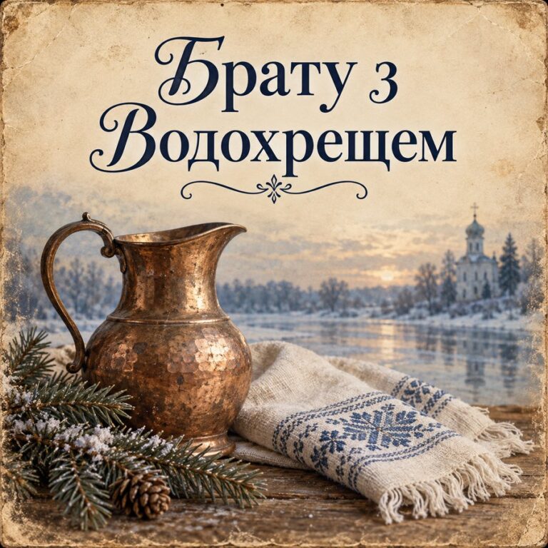 Брату з Водохрещем - листівка з привітанням з Водохрещем