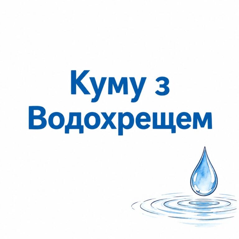Куму з Водохрещем - листівка з привітанням з Водохрещем