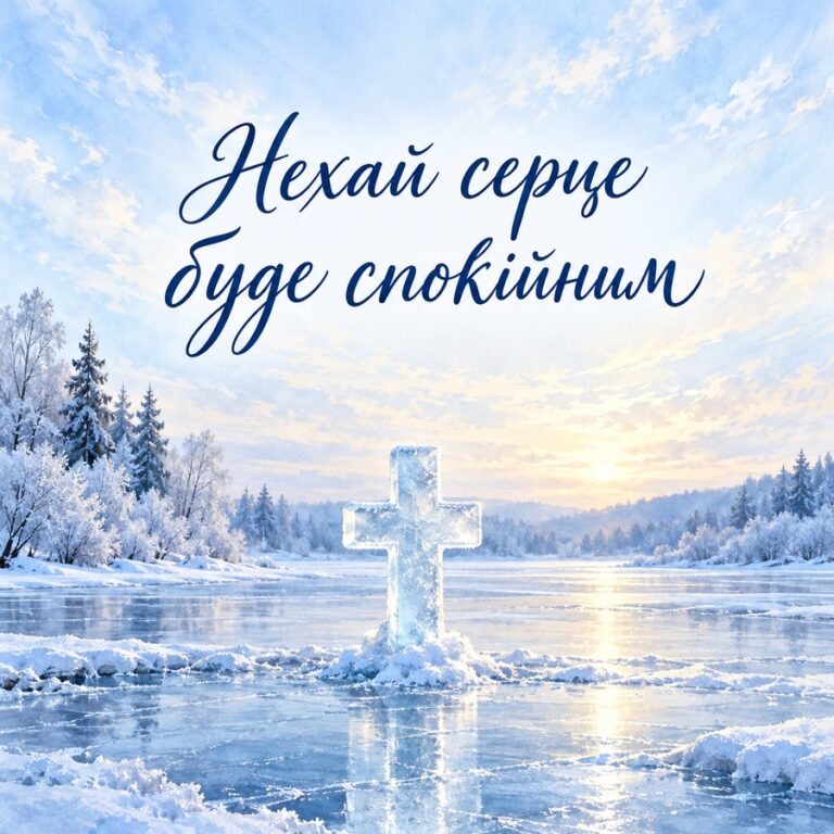 Нехай серце буде спокійним - листівка з привітанням з Водохрещем