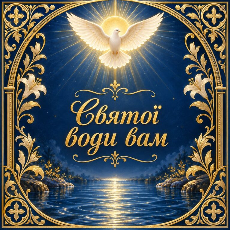 Святої води вам - листівка з привітанням з Водохрещем