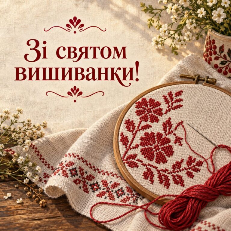 Зі святом вишиванки! - листівка з привітанням з Днем вишиванки